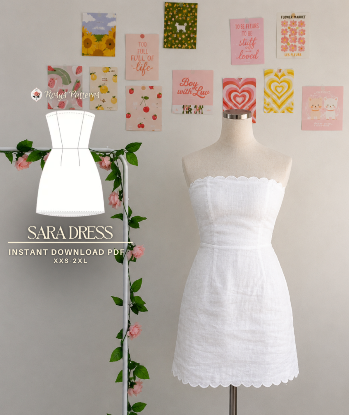 Strapless Bustier Dress Beginner Pattern