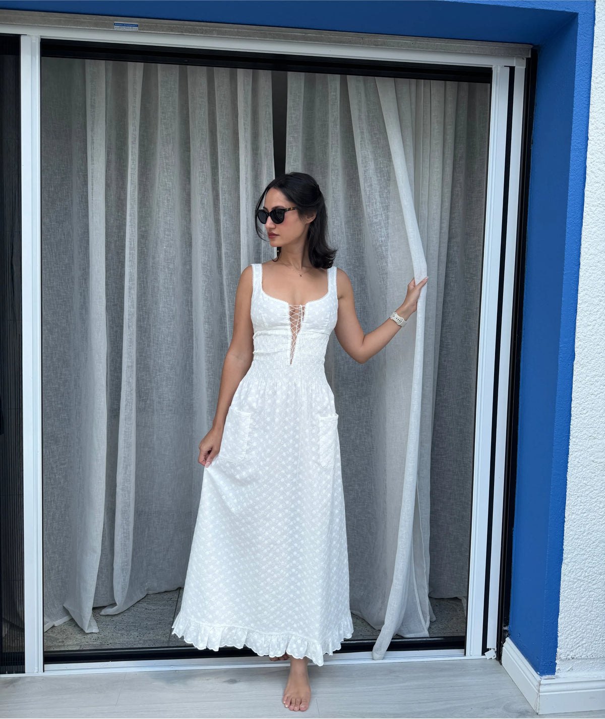 Shirred Tie-Front Dress Sewing Pattern | Sizes XXS–2XL | Beginner-Friendly Summer Dress | Instant PDF Download