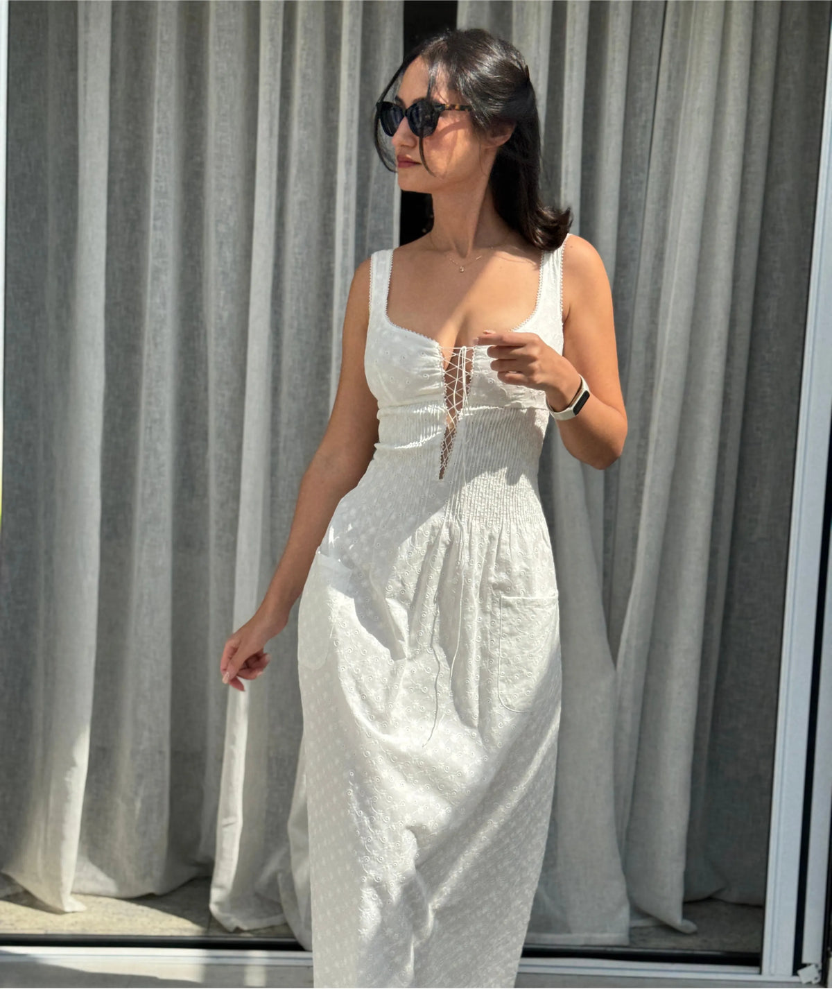Shirred Tie-Front Dress Sewing Pattern | Sizes XXS–2XL | Beginner-Friendly Summer Dress | Instant PDF Download