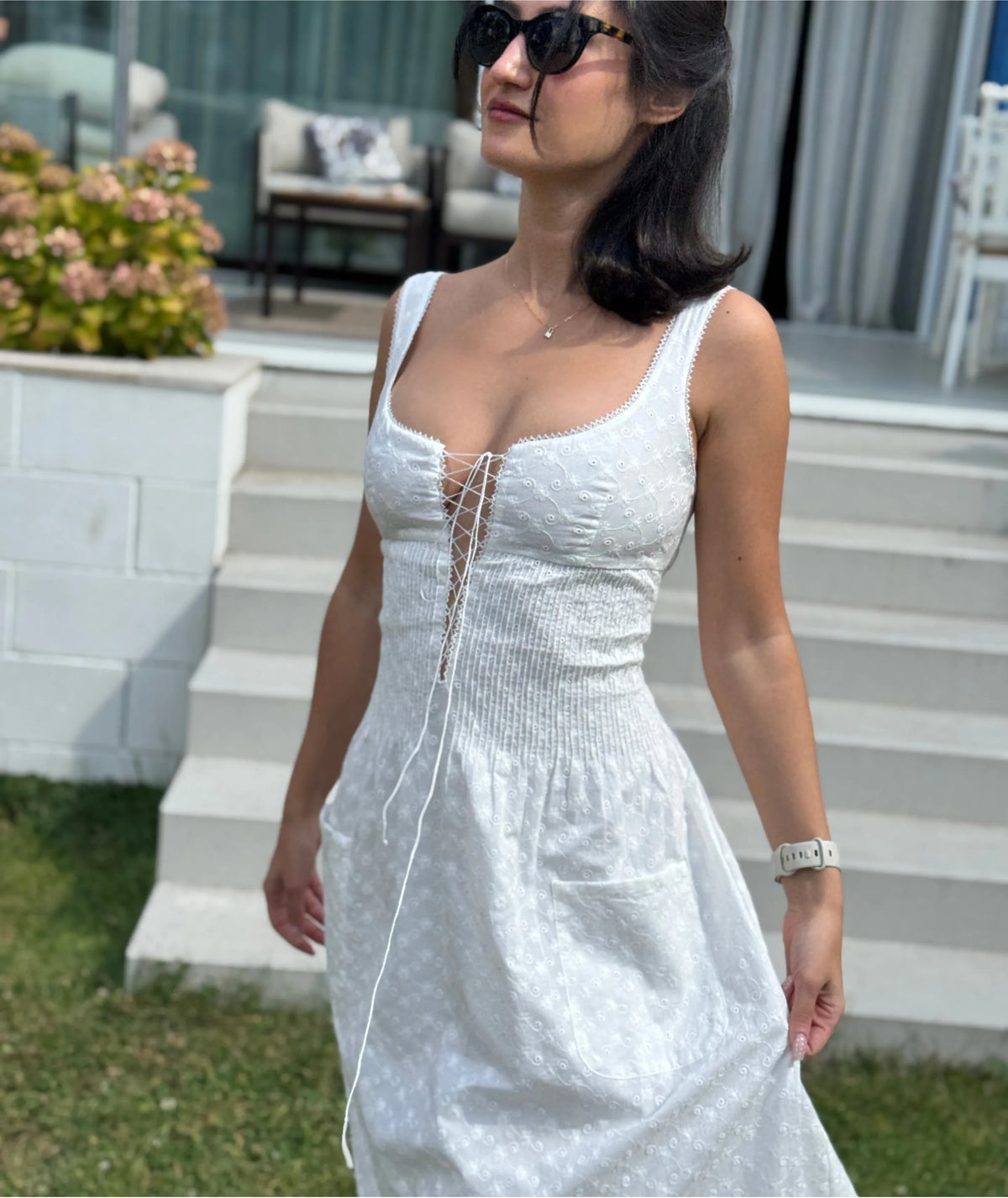 Shirred Tie-Front Dress Sewing Pattern | Sizes XXS–2XL | Beginner-Friendly Summer Dress | Instant PDF Download