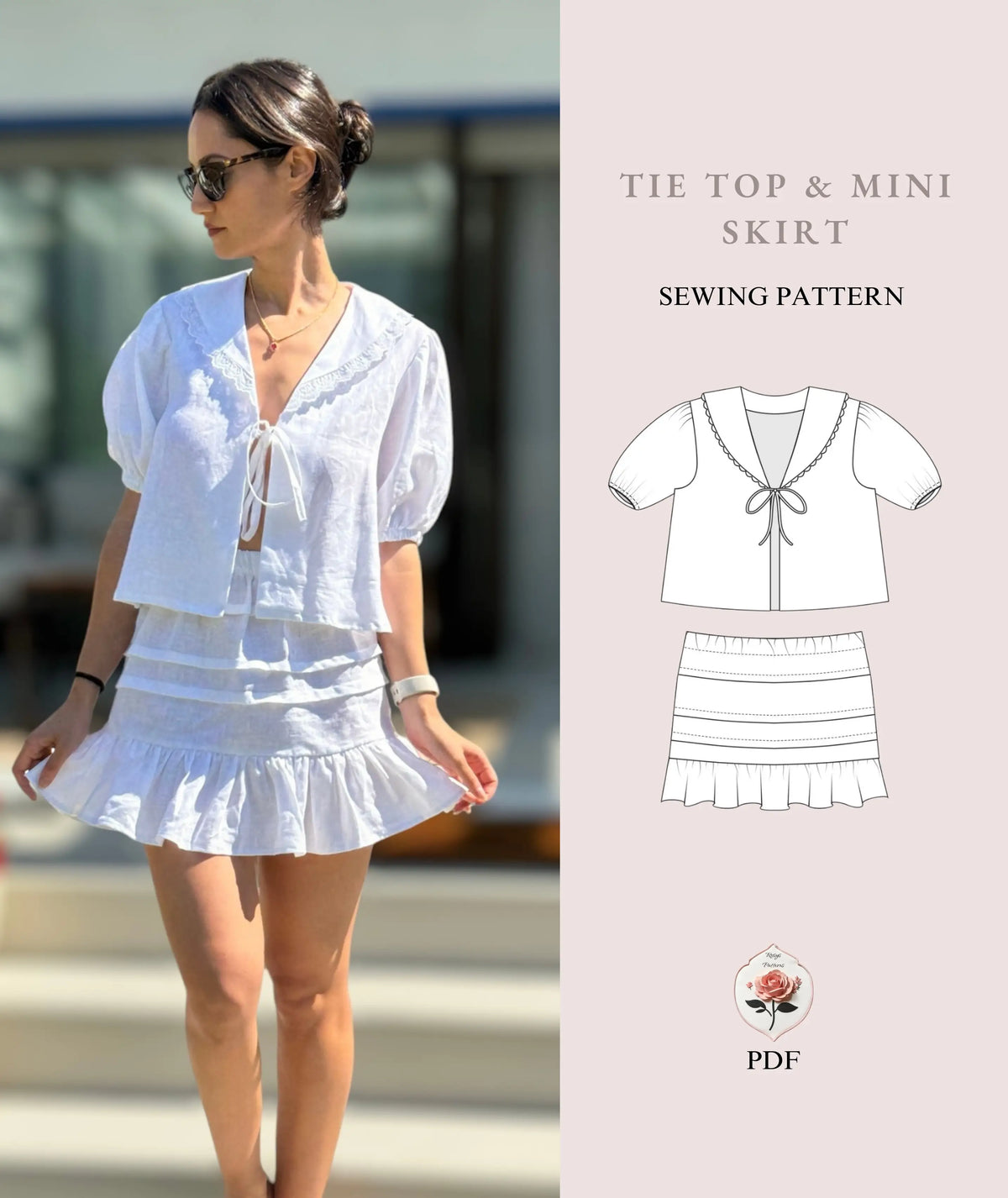 mini skirt dress pattern Mini Skirt Sewing Pattern, Mini Skirt Pattern, Circle Skirt Pattern, Flared Skirt Pattern, Easy Sewing Patterns, Skirt Sewing PDF, Digital