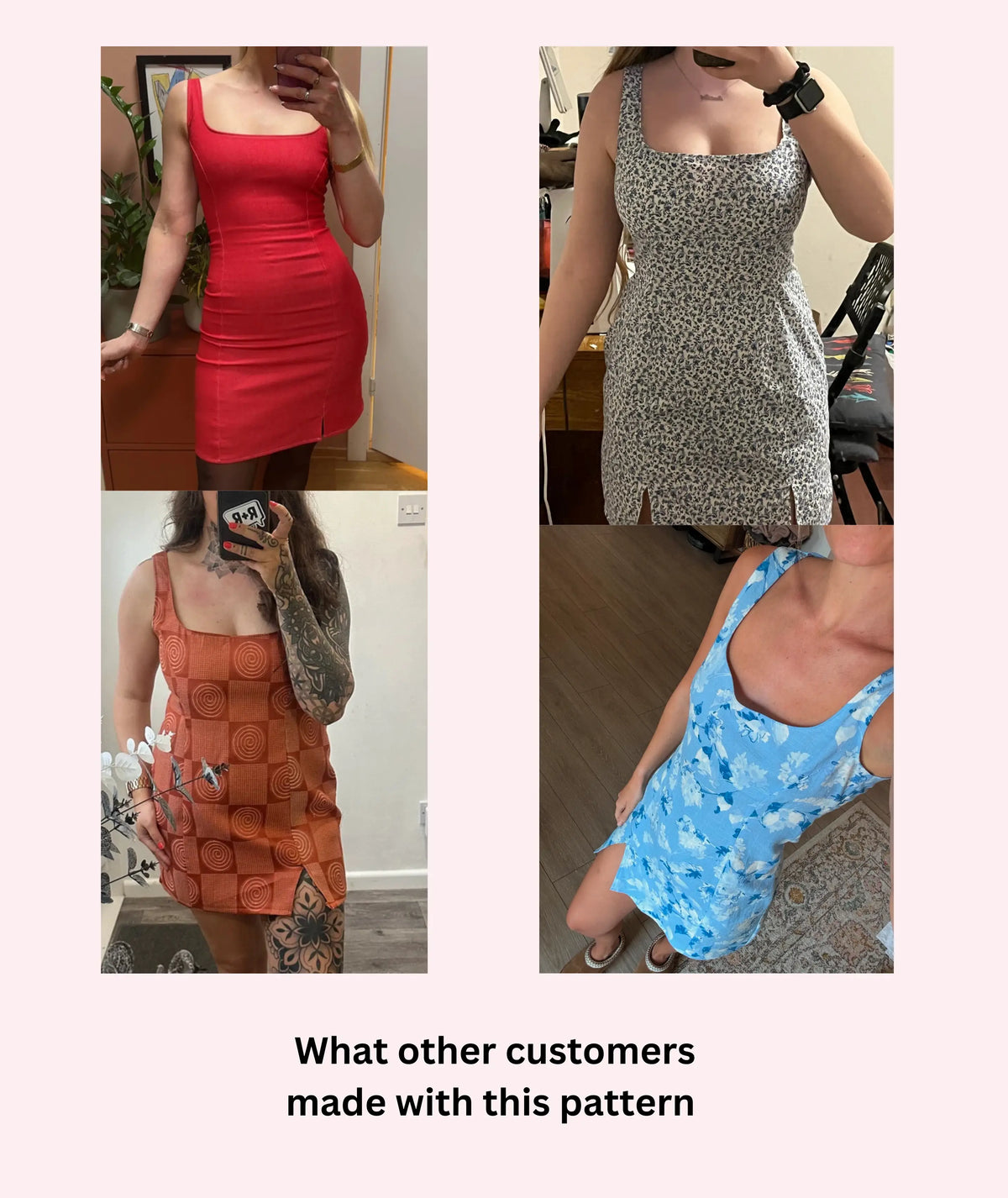 90s Mini Side Slit  Dress PDF Pattern