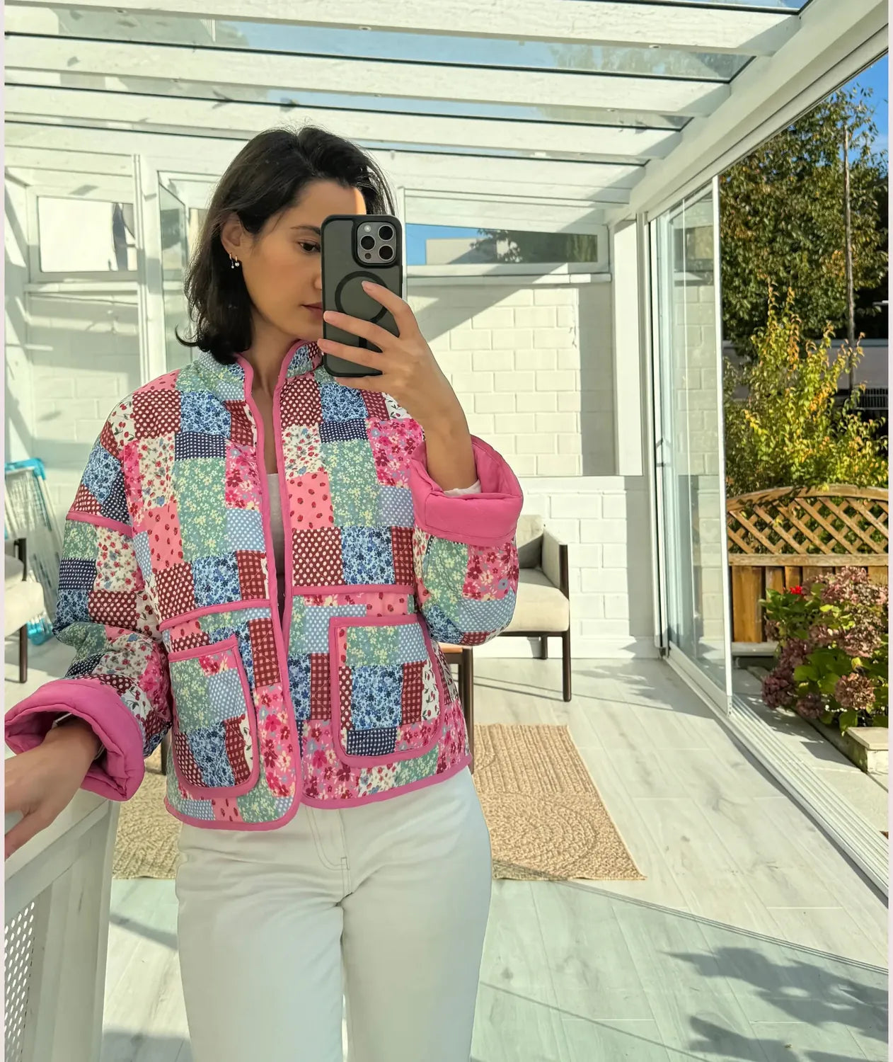 Crop Quilted Jacket Sewing Pattern Beginner Friendly PDF