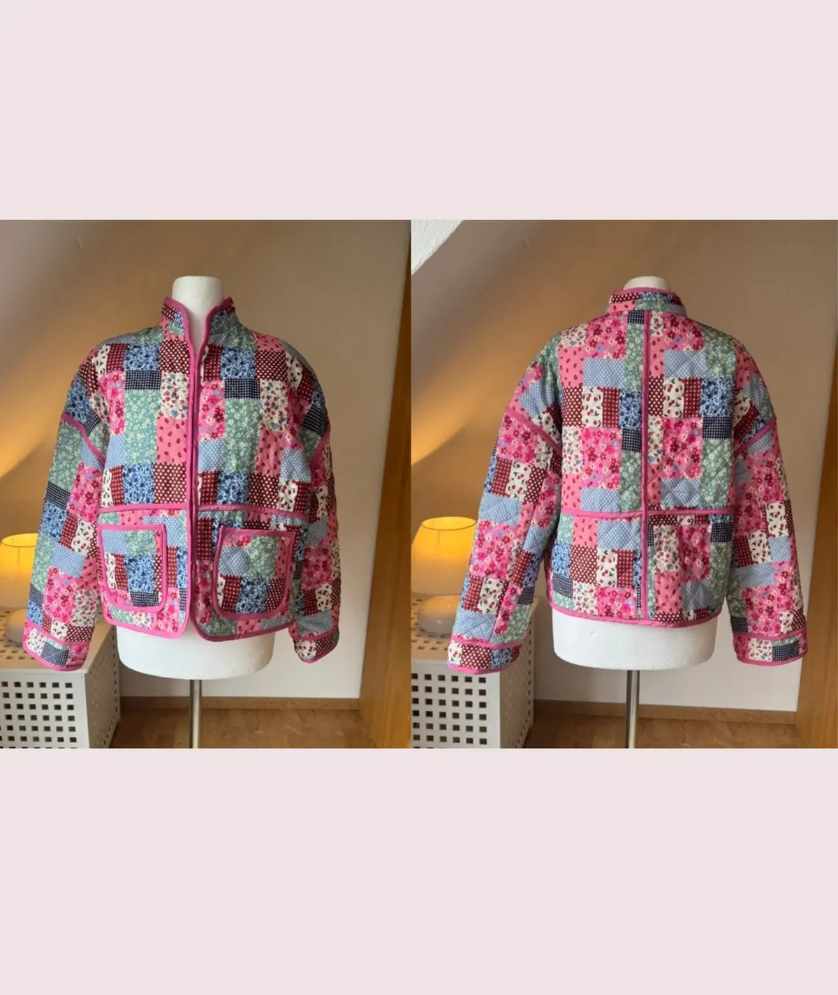 Crop Quilted Jacket Sewing Pattern Beginner Friendly PDF