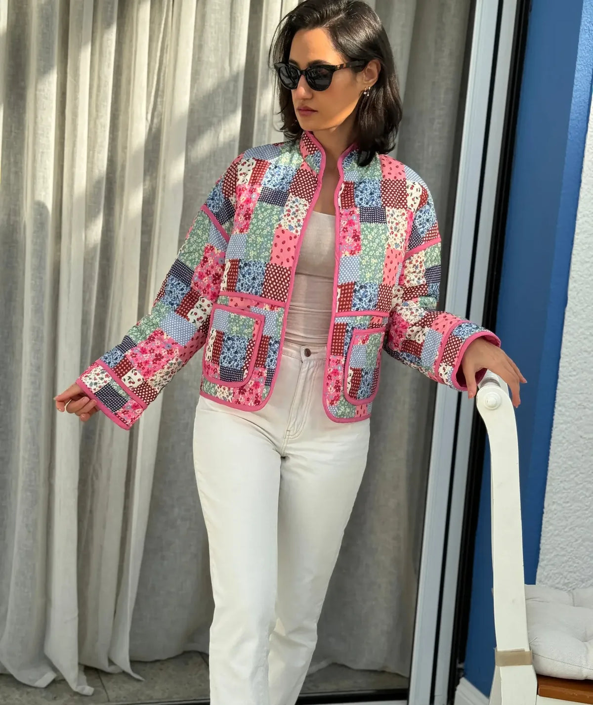 Crop Quilted Jacket Sewing Pattern Beginner Friendly PDF