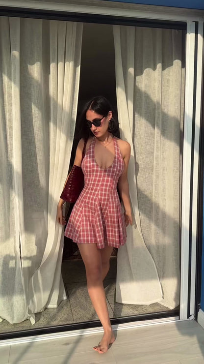 Cara Dress | Halter Mini Dress Pattern | Open Back Corset Tie Dress | Beginner Friendly | Sizes XXS–2XL | Instant PDF Download
